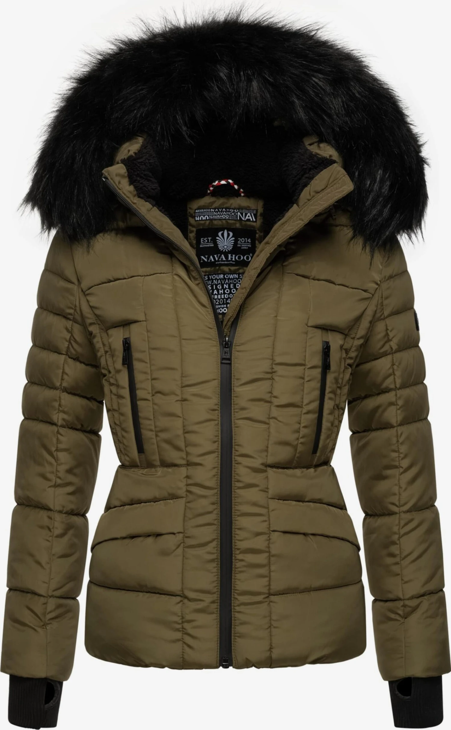 NAVAHOO Vinterjakke 'Adele' Oliven 1 NAVAHOO Vinterjakke 'Adele' Oliven